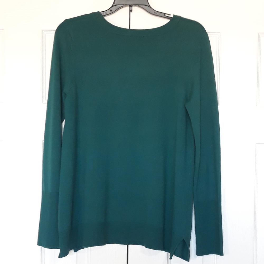 Euc Soft Surroundings Pullover Sweater Solid Teal… - image 2